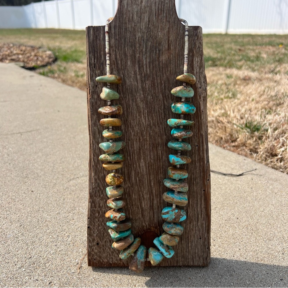 Genuine Large Chunky Turquoise Necklace